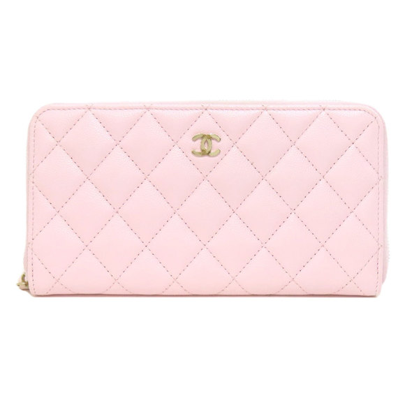 Chanel Matelasse Coco Mark Long Wallet Grained Calfskin Women's - Picture 1 of 10